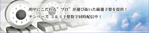 的中にこだわる”プロ”が選び抜いた厳選予想を提供!ナンバーズ 3 & 4 予想数字同時配信!