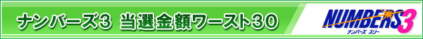 ナンバーズ３ 当選金額ワースト３０